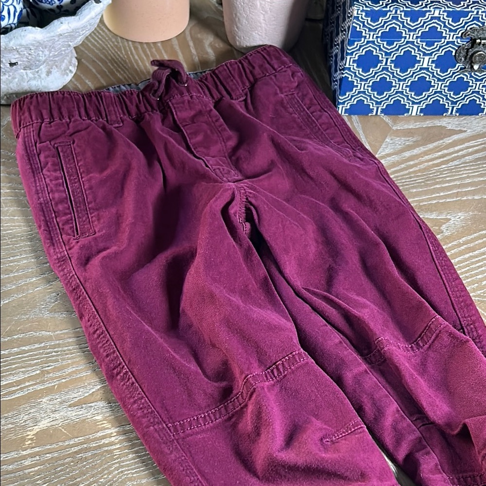 Boys Gymboree Burgundy Drawstring Twill Jogger Pants